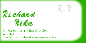 richard nika business card