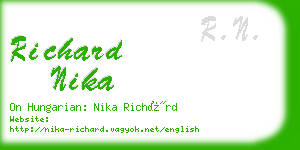 richard nika business card